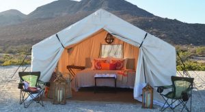 Camp Cecil tent interior Todos Santos Eco Adventures