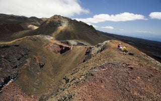 Hikers on the Sierra Negra volcano